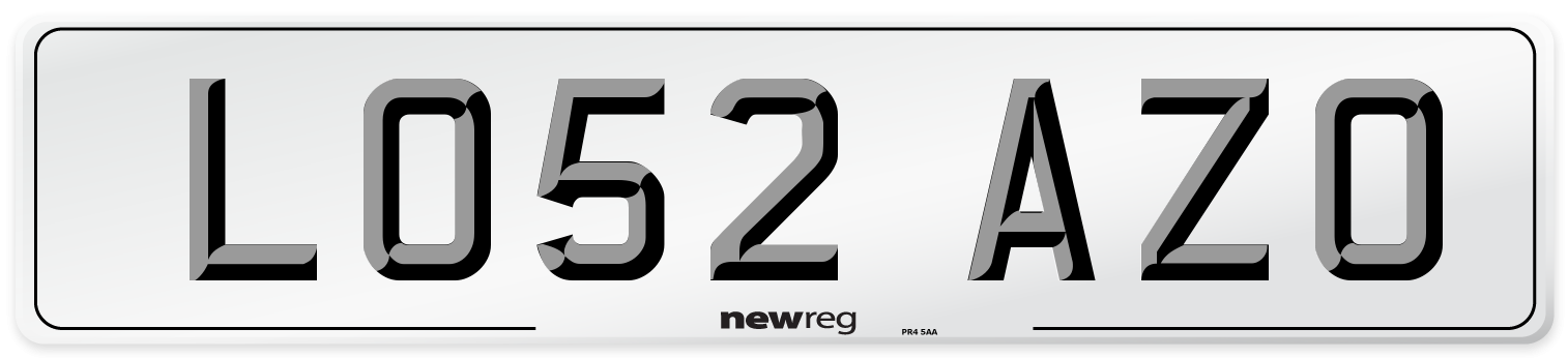 LO52 AZO Number Plate from New Reg
